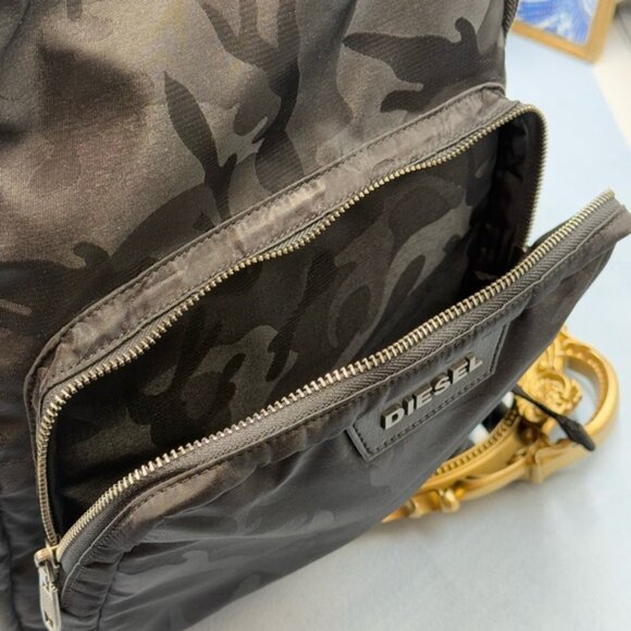 🆕 DIESEL 🧿 NWT Black Camo Nylon Backpack - Unisex - Picture 9 of 15